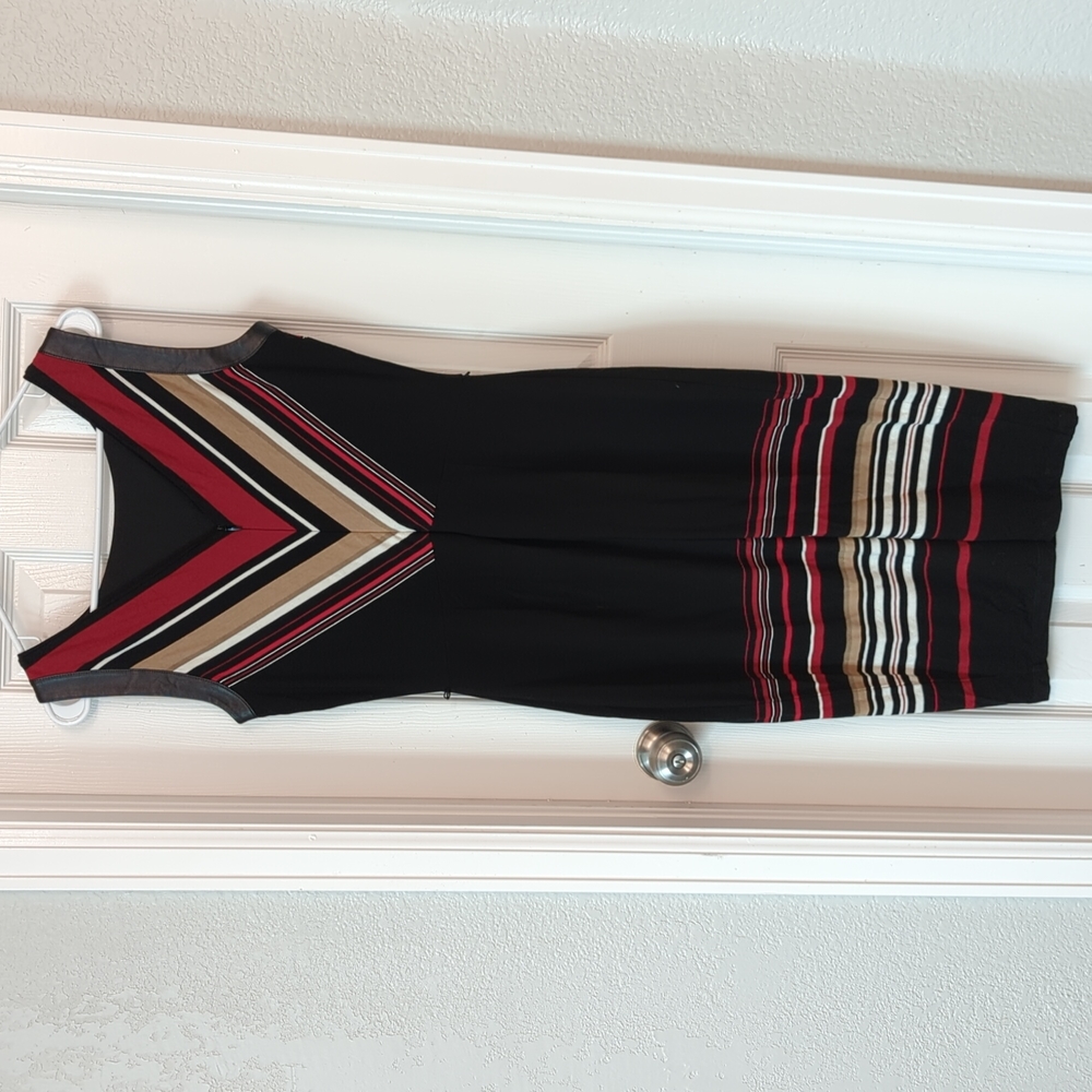 White House Black Market Black and Multicolor Striped Dress - Picture 6 of 9